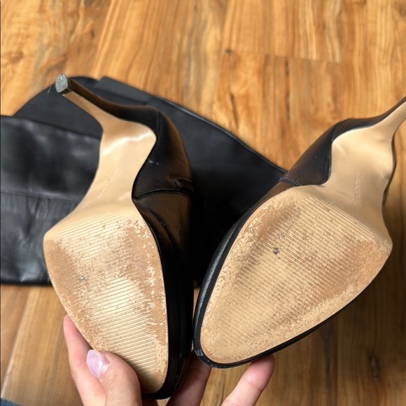 Audrey Brooke Black Heeled Boots Classic Stiletto - Picture 2 of 4